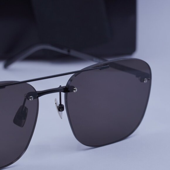 Saint Laurent SL309 RIMLESS 001 Aviator Sunglasses - Black - Picture 10 of 12